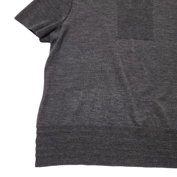 St. John Wool Sweater Short Sleeve Charcoal Gray, Size Large - Picture 5 of 16